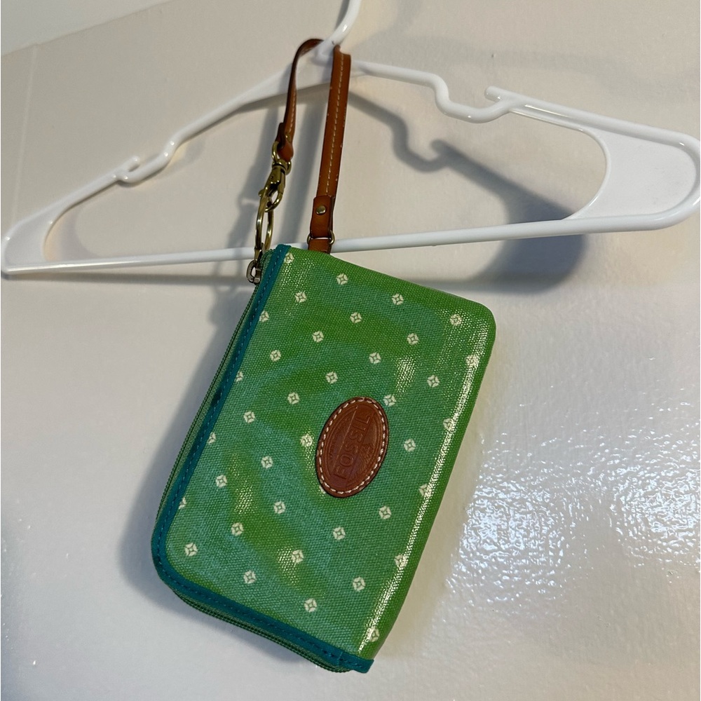 Fossil Key-per Vinyl and Leather Wristlet